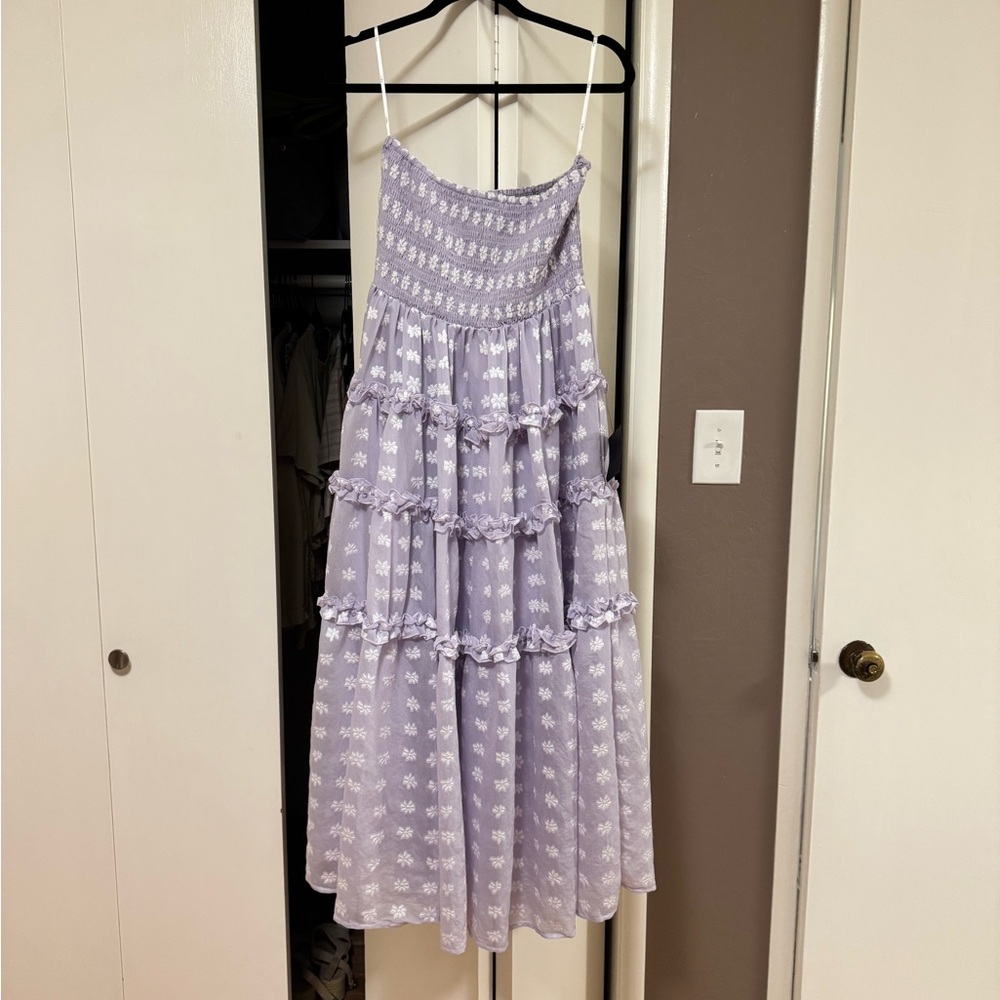 Lulu's Purple Tiered Midi Dress Cocktail
